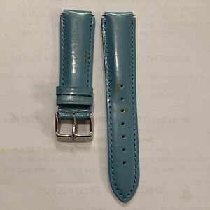TechnoMarine shiny blue watch strap, stamped Genuine Leather, 17R